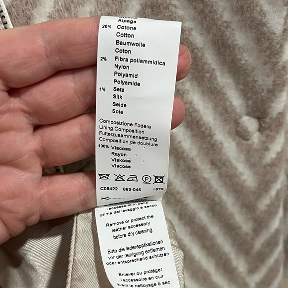 NWT Peserico Oversized Herringbone Coat in White & Brown, US Size 10, IT 46 - Picture 12 of 14